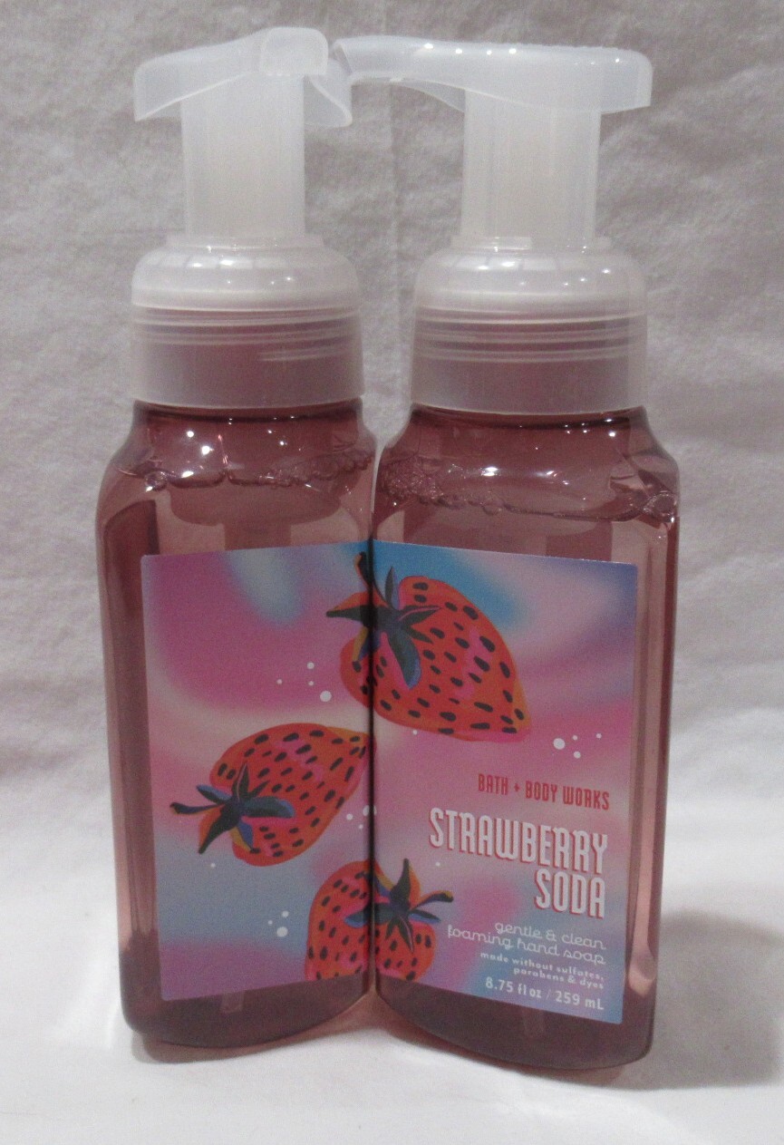 Bath & Body Works Gentle & Clean Foaming Hand Soap Set Lot of 2 STRAWBERRY SODA
