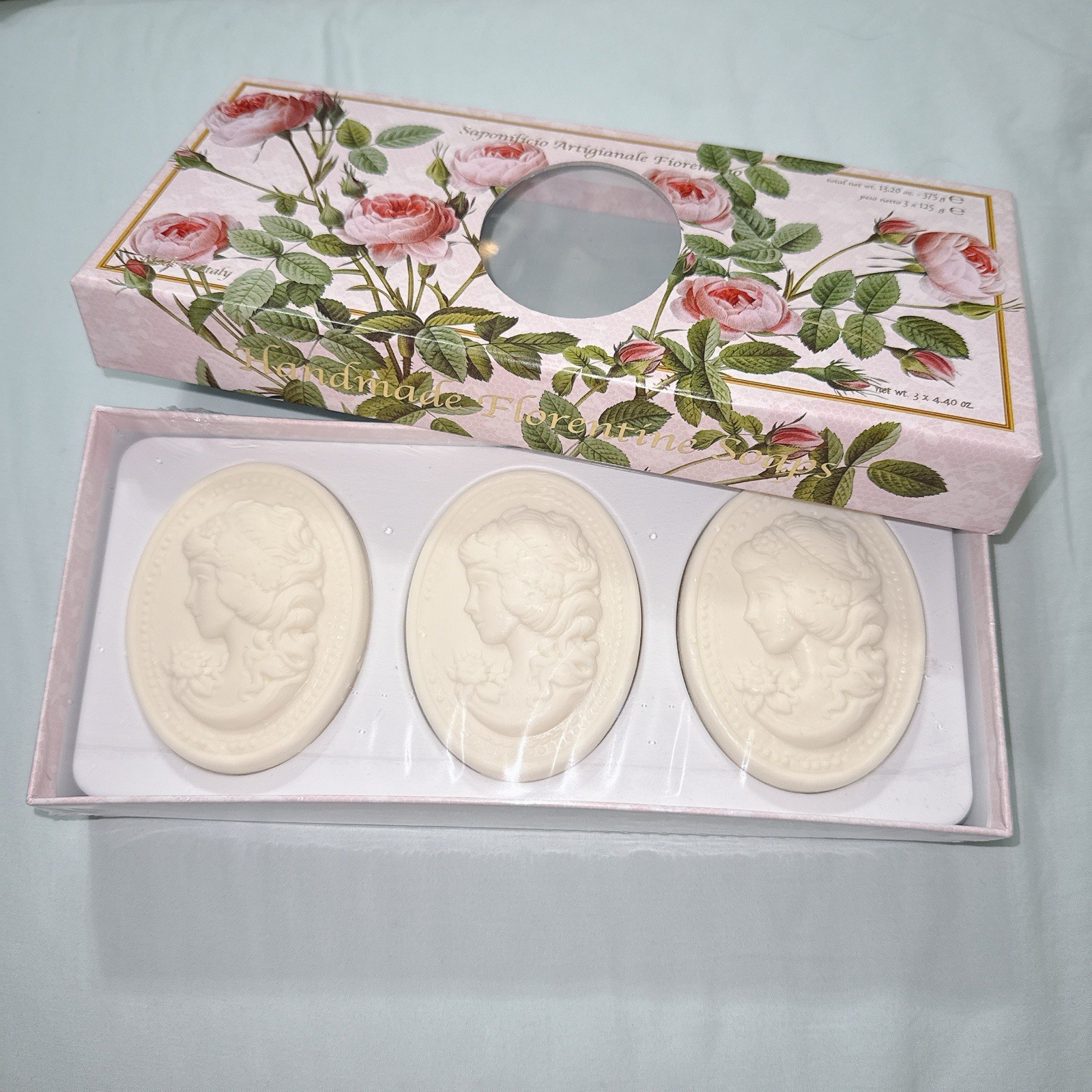 Saponificio Artigianale Fiorentino Fresh ROSE 3×4.40 Oz Bars soap Italy