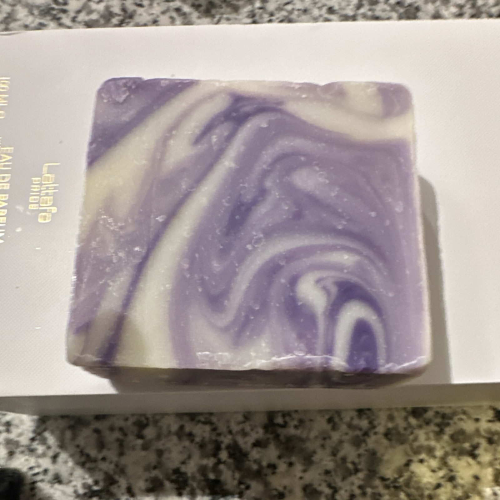 Lattafa Purple White Swirl Rectangular Body Bar Soap Unisex Body Cleanser