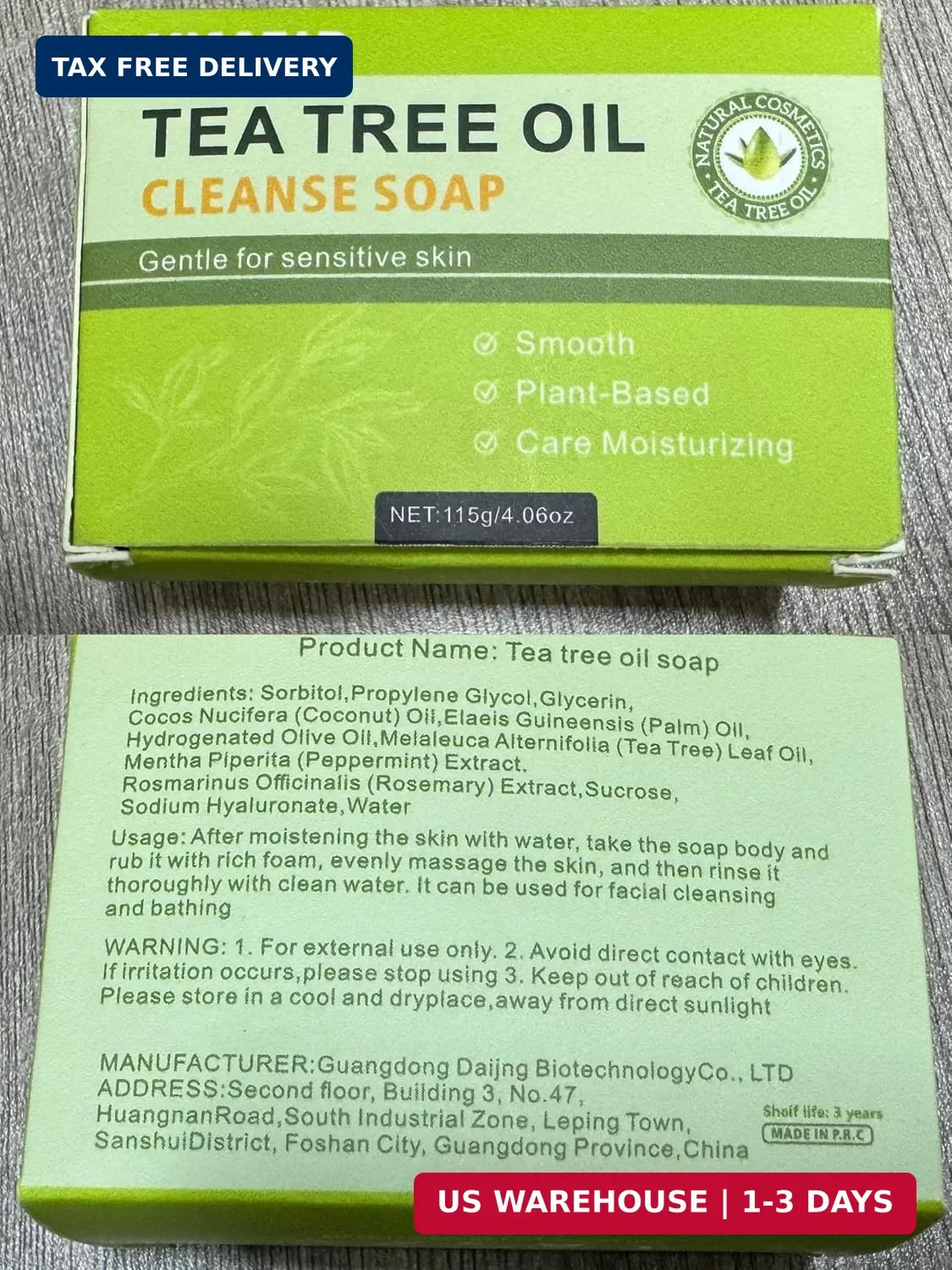 Tea Tree Oil Soap Handmade, About 4.5Oz, Tea Tree Soap Bar for Face & Body – Dee