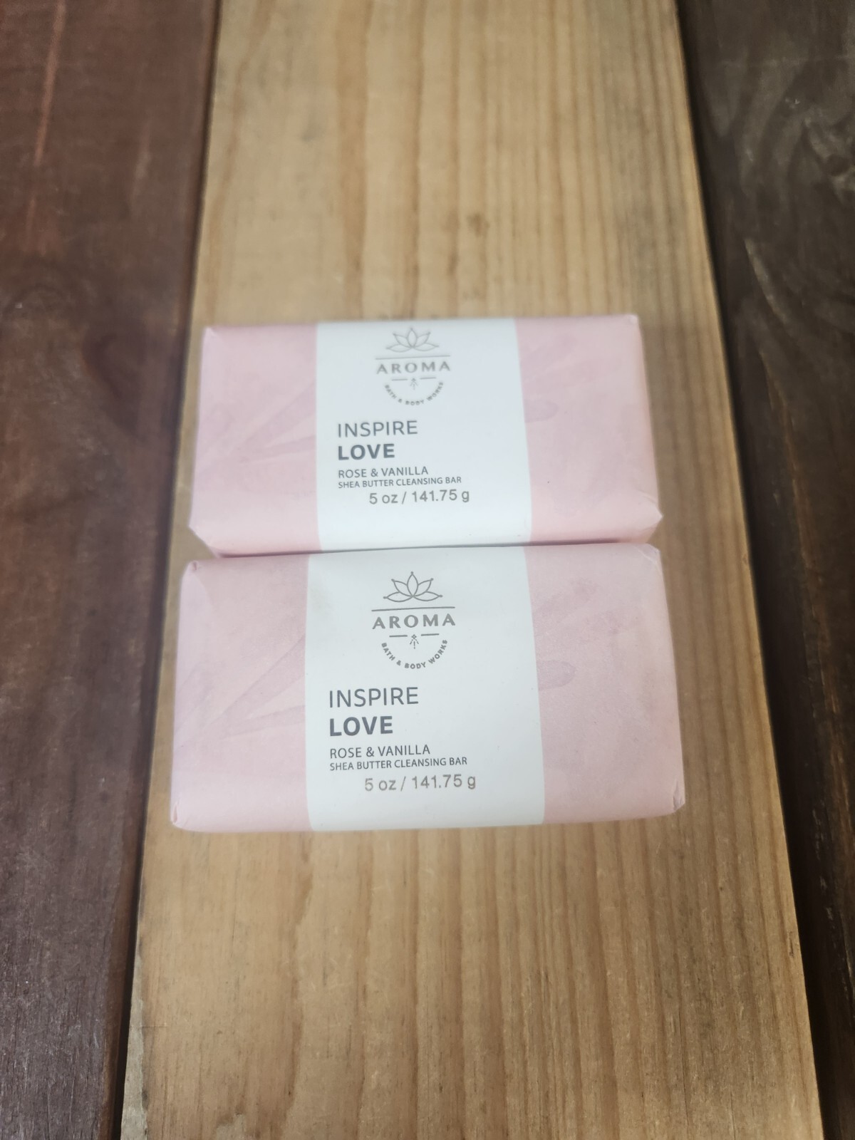 2PK Bath & Body Works Inspire Love Rose Vanilla Shea Butter Cleansing Bar Soap