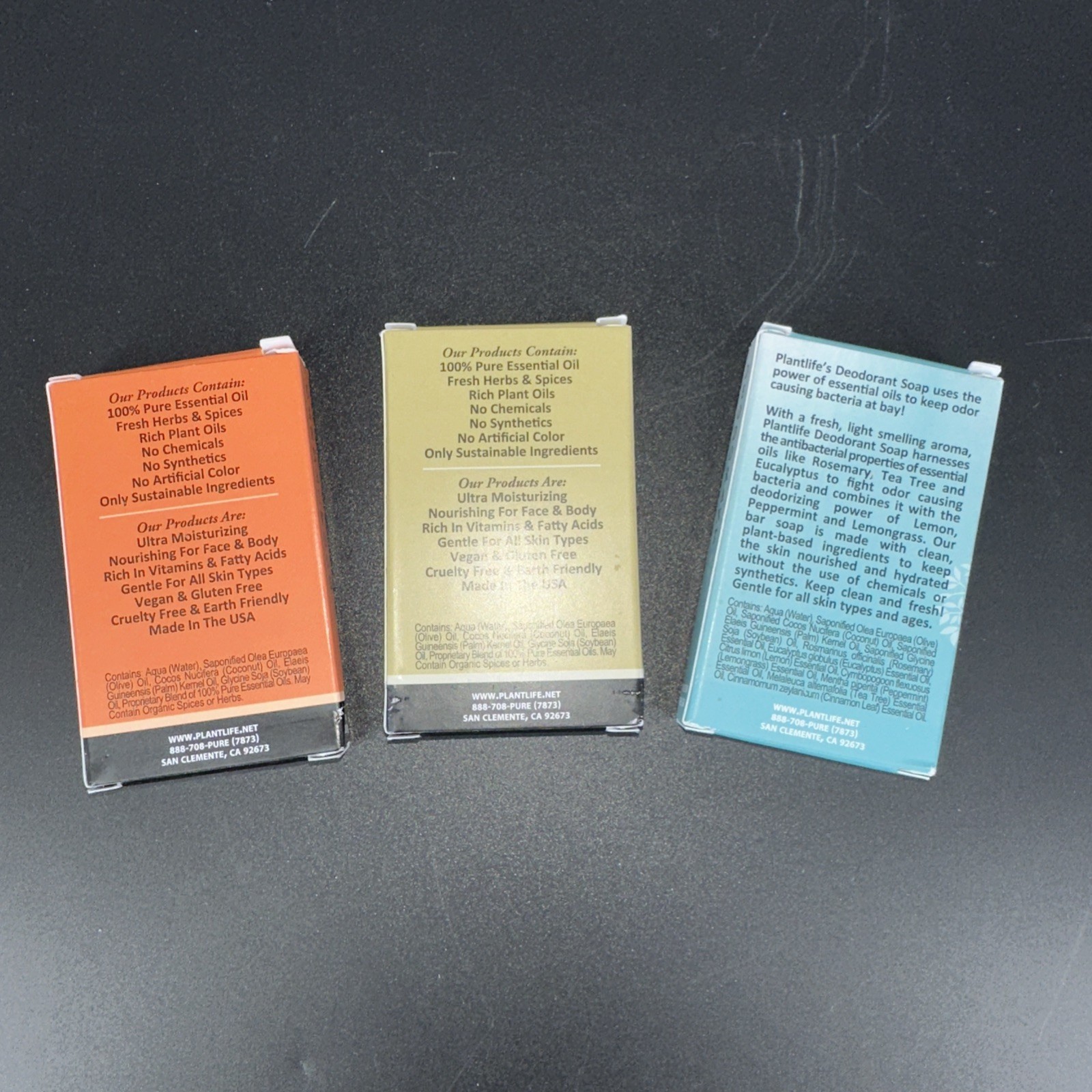 3 Plant Life Aromatherapy Herbal Sampler Soap Bars 1oz. Variety of Scents