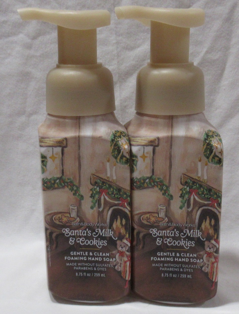 Bath & Body Works G & C Foaming Hand Soap Lot Set of 2 SANTA’S MILK & COOKIES