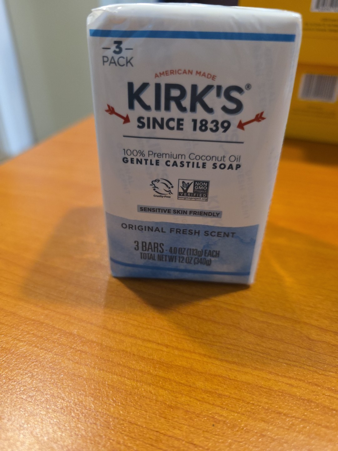 Kirk’s Castile Bar Soap – Made With Premium Coconut Oil, Original Fresh Scent, 6