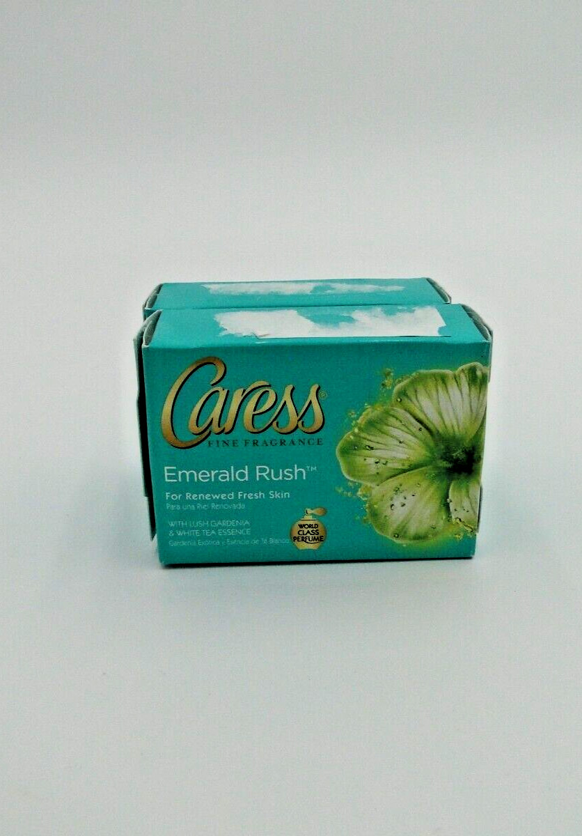 Caress Emerald Rush Lush Gardenia & White Tea Bar Soaps 2 bars total