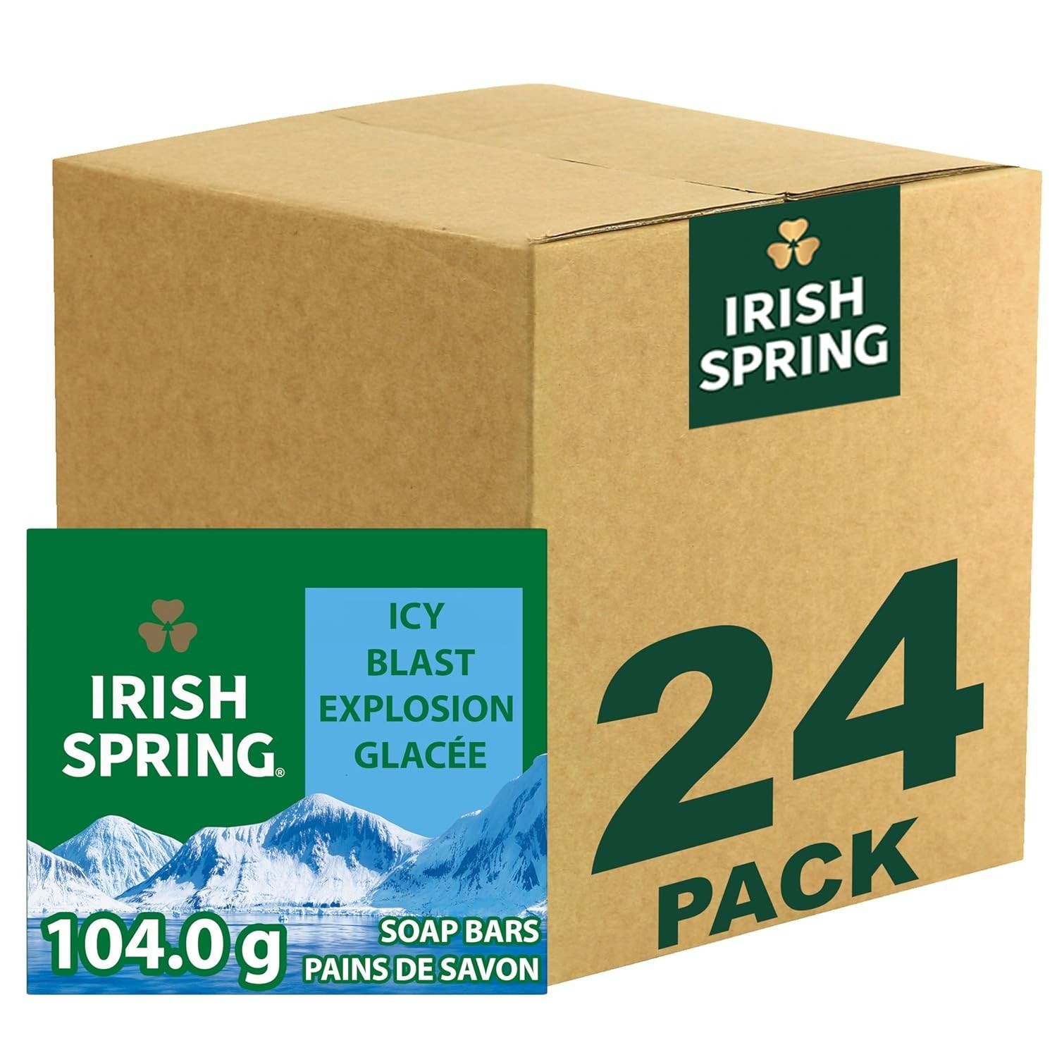 Icy Blast Men’s Bar Soap – 3.7 Oz, Infused with Flaxseed Oil for All Skin Types