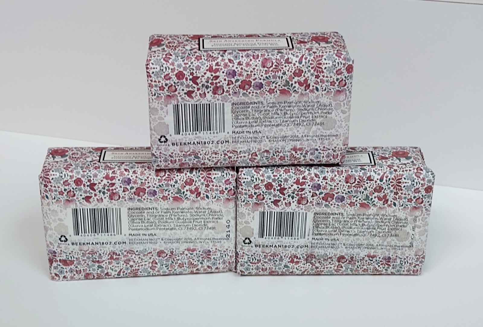 Beekman 1802 Goat Milk Bar Soap Set of 3 Honeyed Grapefruit 3.5 oz Palm Size NEW