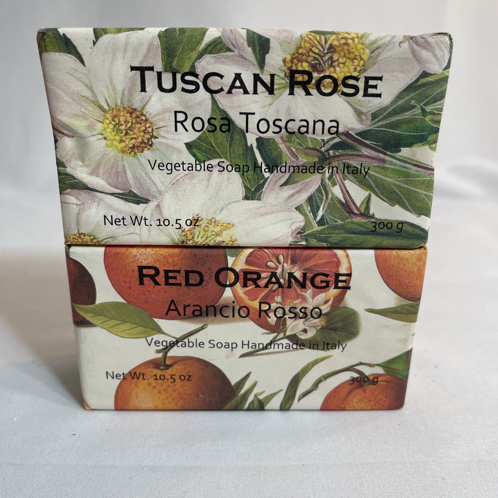 ALCHIMIA soap, 2 Bars Red orange and Tuscan Rose 10.5 ounce each