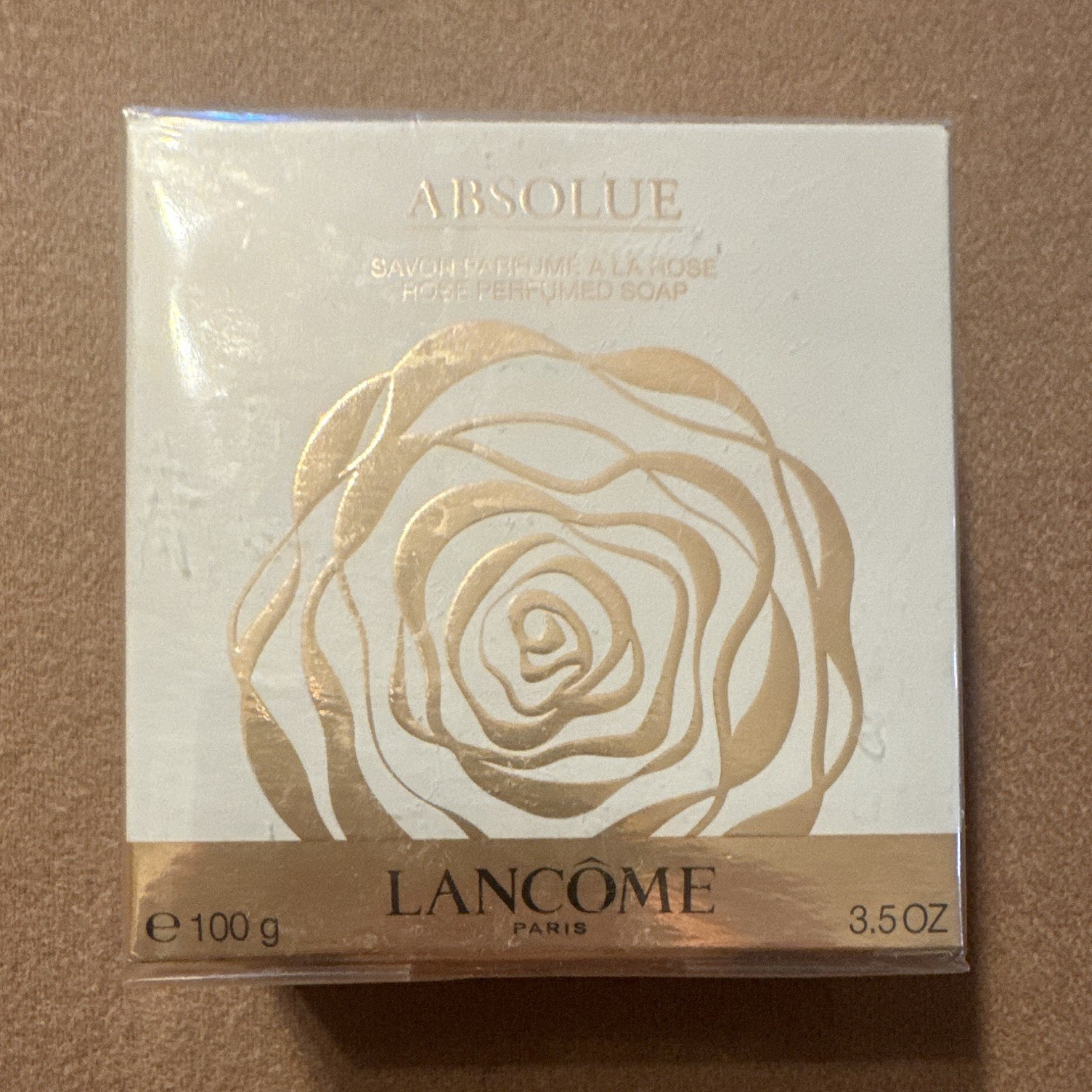 Lancôme Absolue Rose Perfumed Soap Bar 3.5 oz Floral White Rectangular