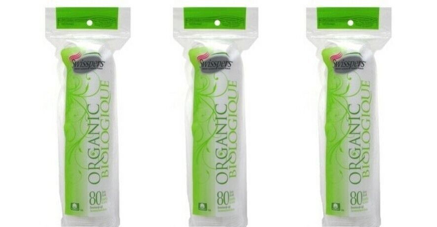 BL Swisspers Cotton Rounds 80 Count Organic – **THREE PACK**