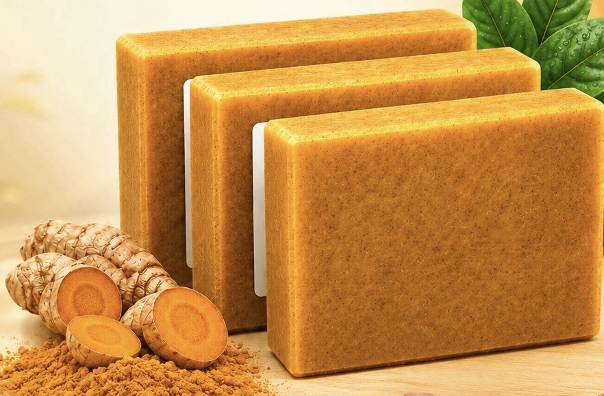 3 pcs Sama Luxe Turmeric & Kojic Acid Brightening Cleansing Soap 100g Multipack