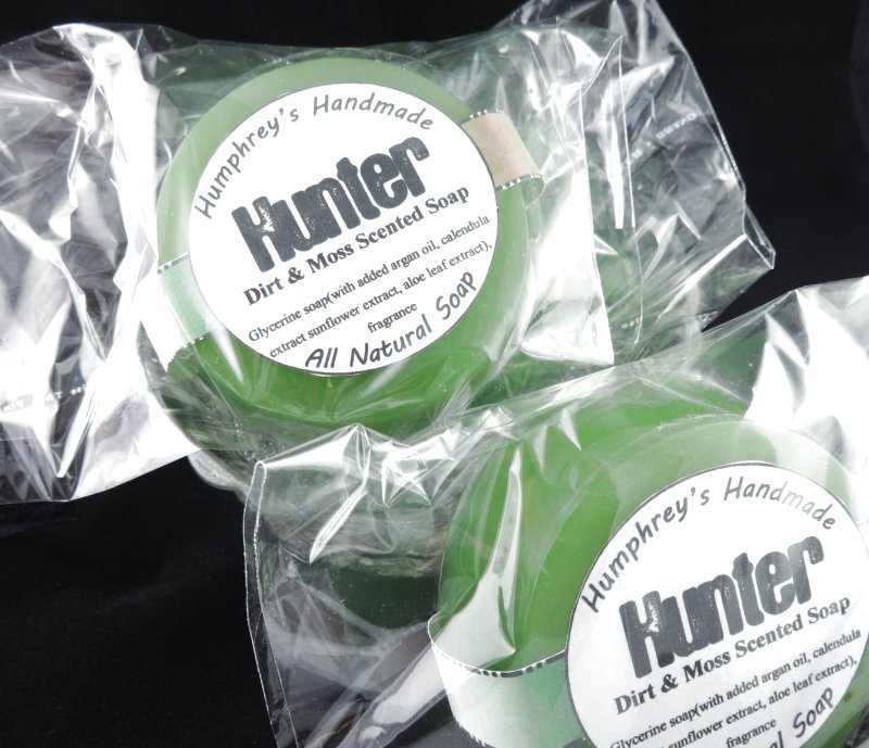 HUNTER Dirt and Moss Scented Men’s Shave Soap Beard Wash, Glycerin Bar Deer