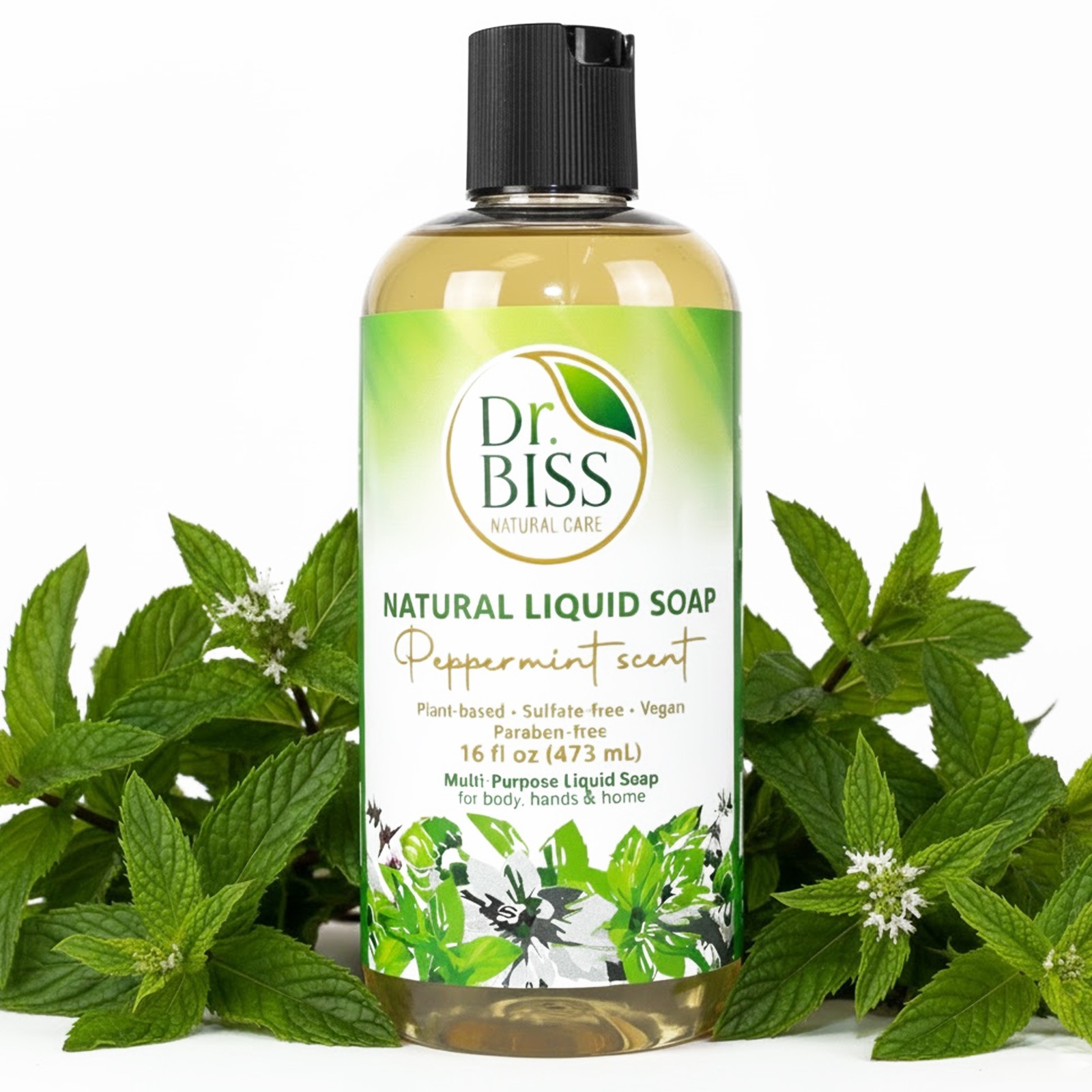 Dr. BISS Natural Vegan Liquid Soap 16 oz – Lavender, Peppermint & Unscented Wash