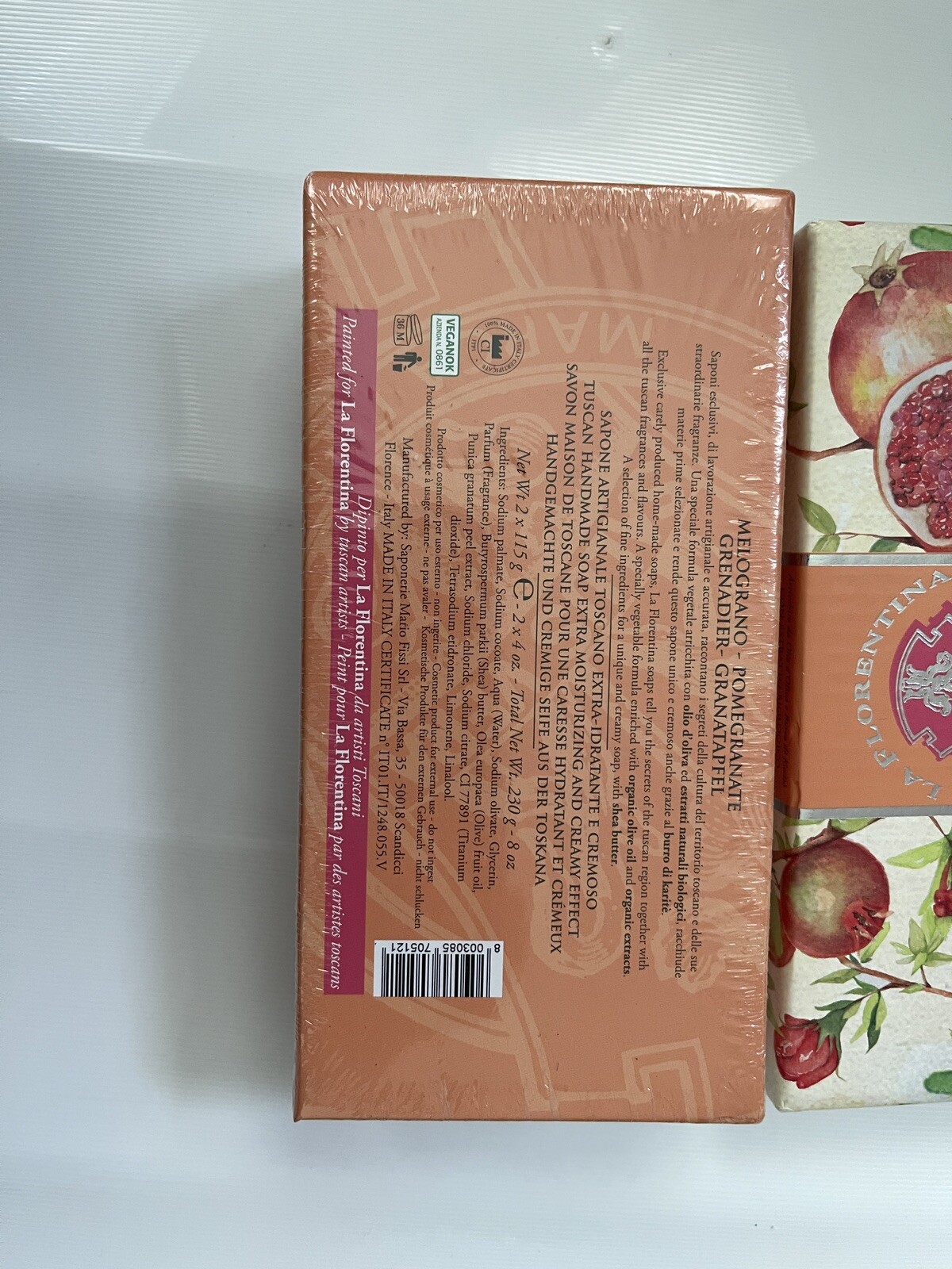 Saponerie Mario Fissi La Florentina Pomegranate Soap Set 2x4oz Melograno Italy