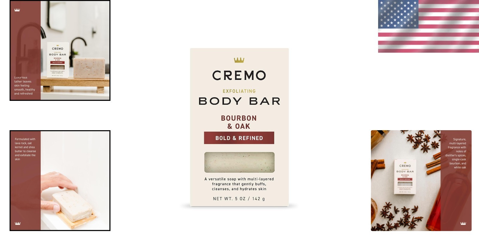 Revitalizing Body Bar for Men – Bourbon & Oak, Hydrating Exfoliating Soap, 5 oz