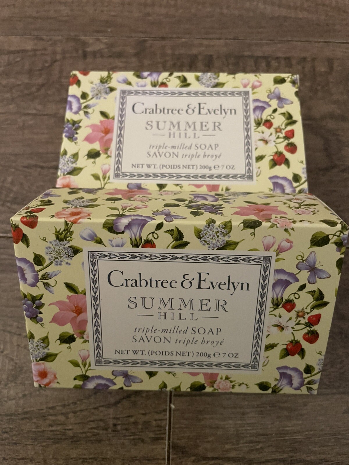 Crabtree & Evelyn SUMMER HILL 2 Pack- 7oz Each- Scented Soap- Discontinued NEW