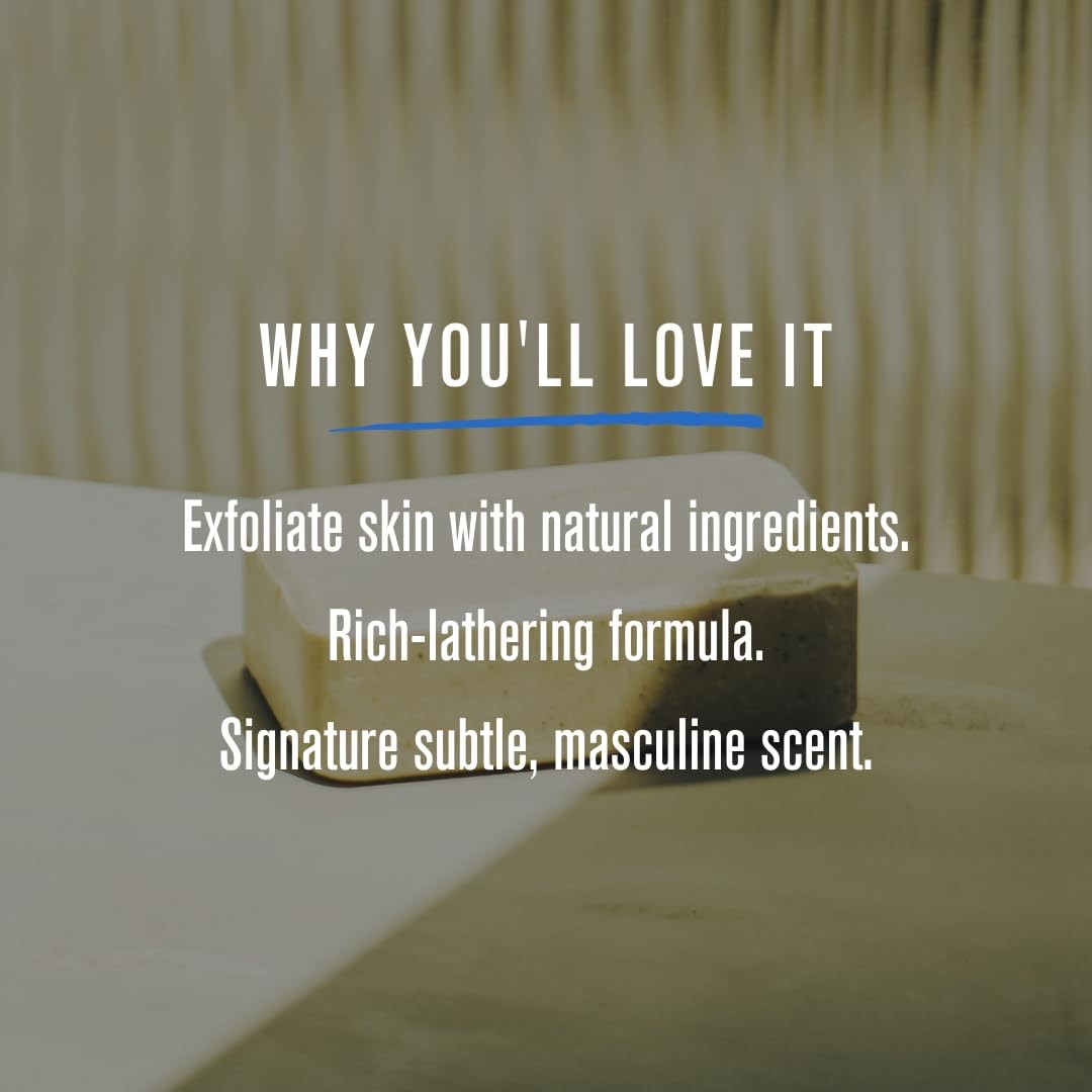 Baxter of California Men’s Exfoliating Body Bar Soap, Deep Cleansing &