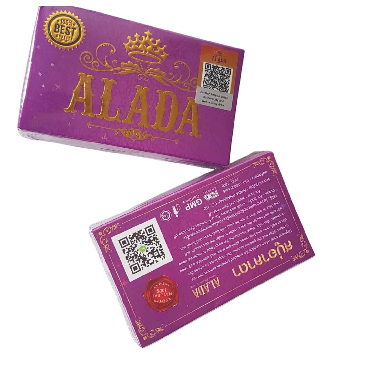 Alada Whitening Soap Natural Extract Face & Body Naturally Brightening 160g