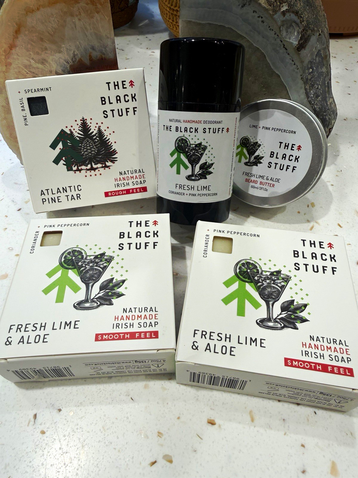 The Black Stuff Handmade All Natural Fresh Lime & Aloe Bar Soap Multipack 3.7oz