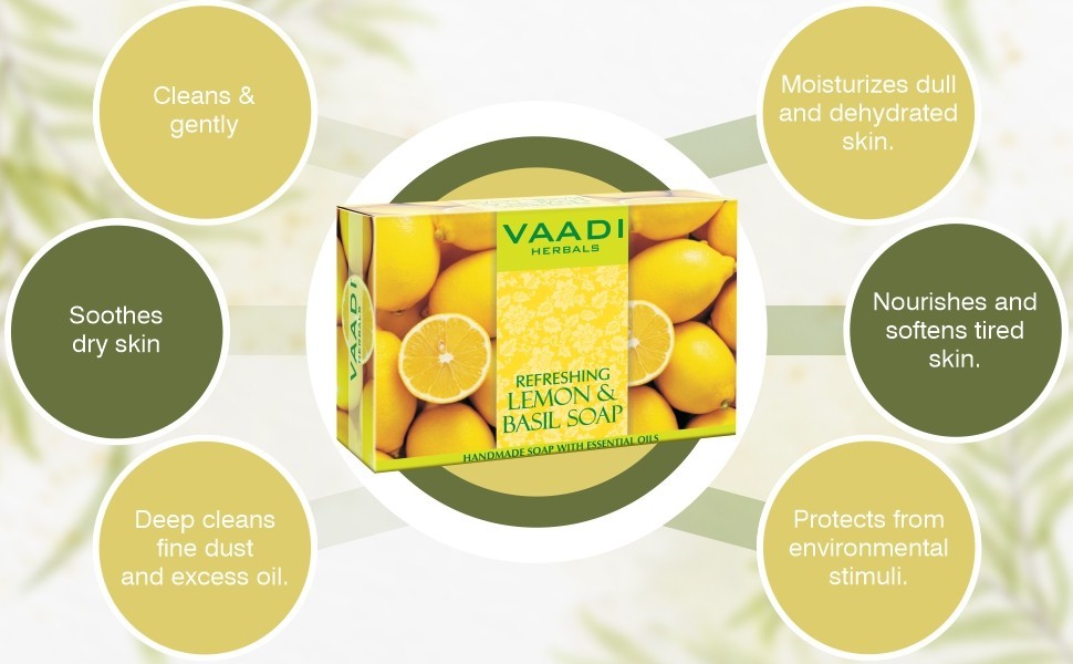 Refreshing Lemon and Basil Soap – Each 2.65 Oz, Pack of 6(16 Ounces)