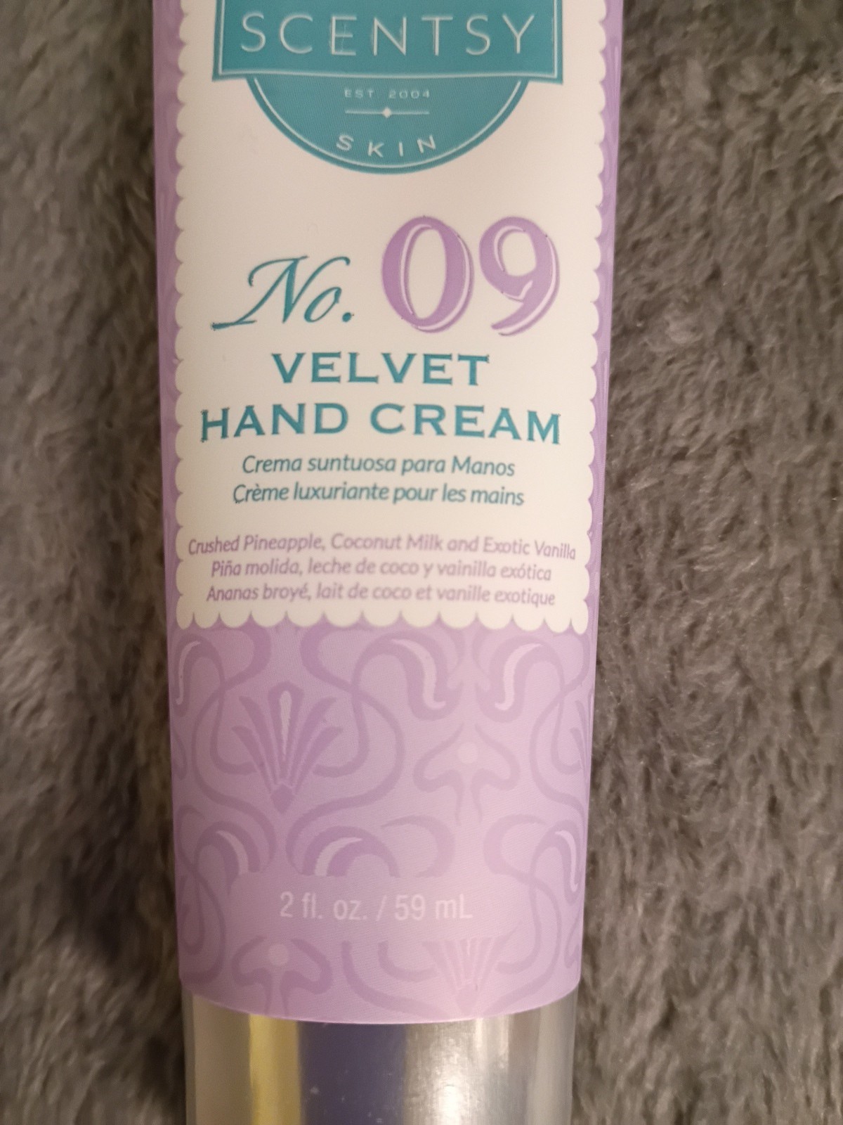 Lot 2 Scentsy No. 09 Velvet Hand Cream New In Box, Pineapple Vanilla Coconut