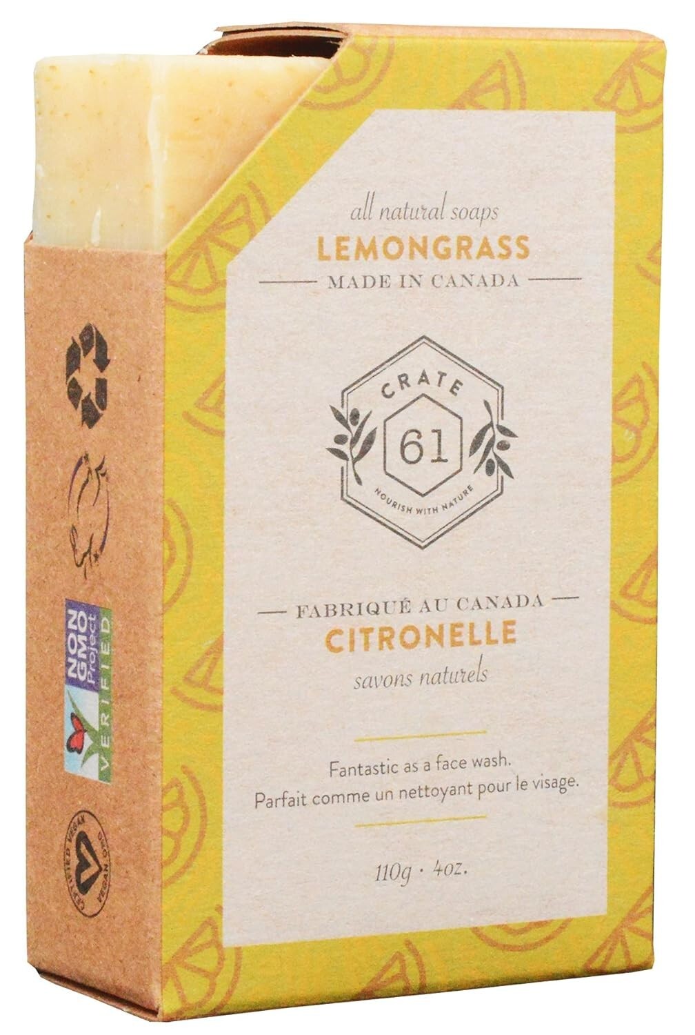 Vegan Handmade Bar Soap – Luxury Premium Essential Oils – Pack of 6 Citrus