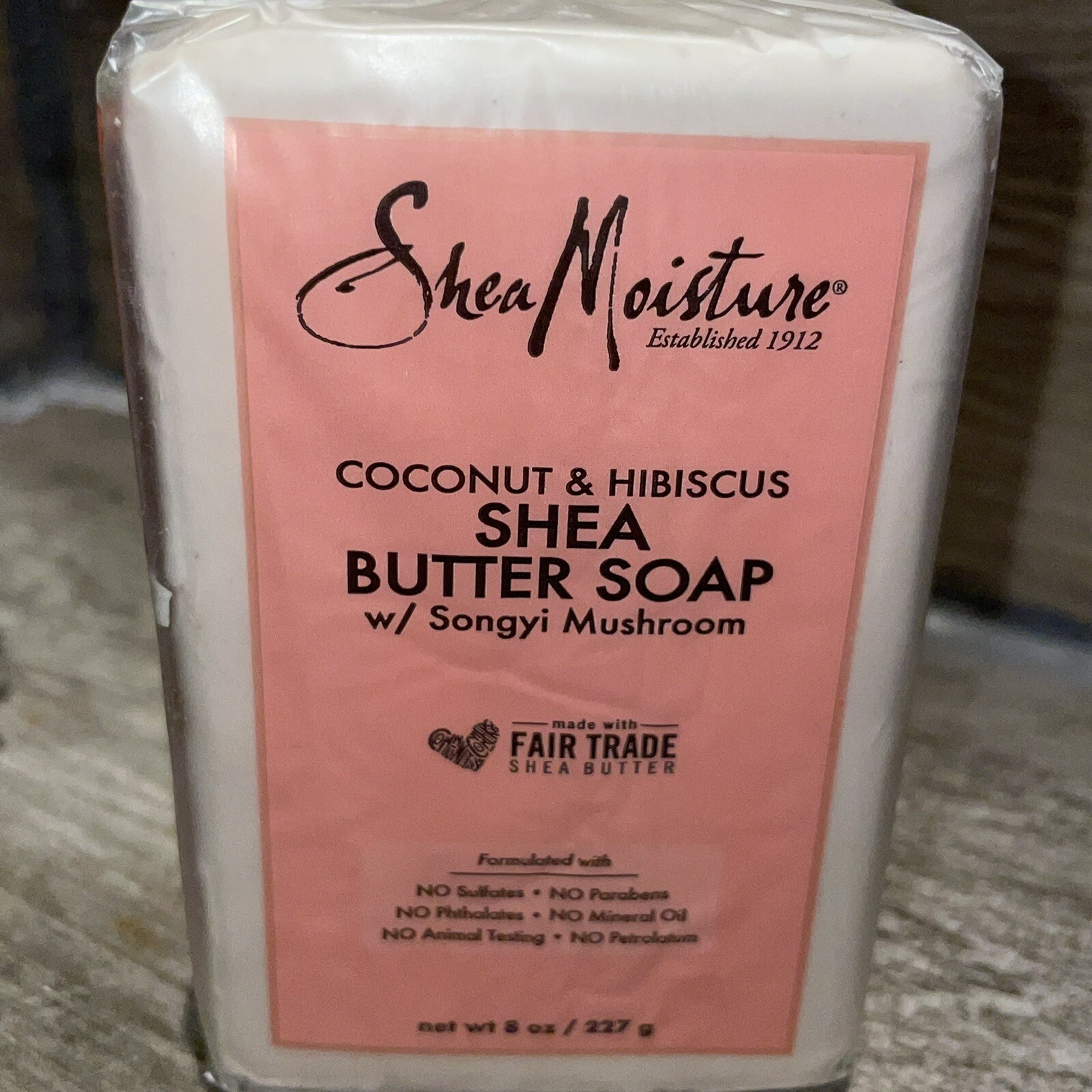 New Shea Moisture Coconut & Hibiscus Shea Butter Bar Soap 8 oz for Dull Skin