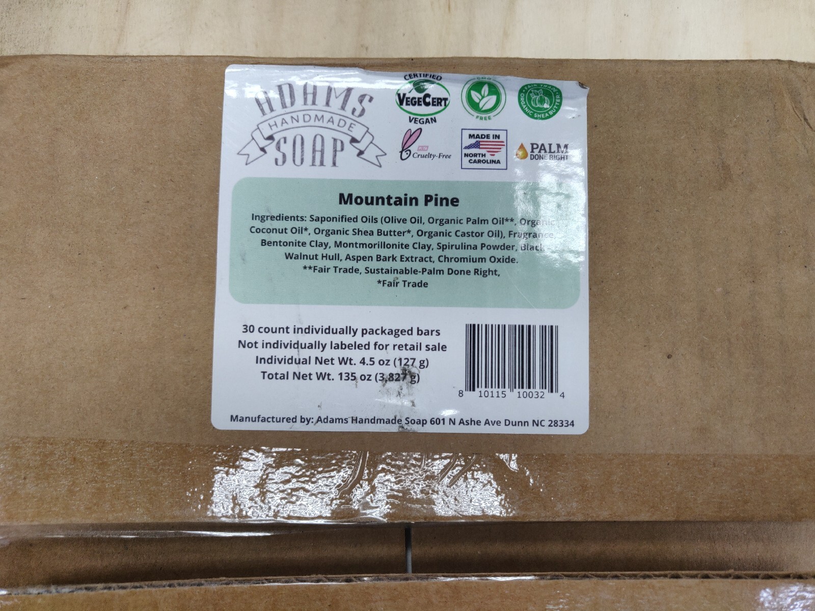 Adam’s Handmade Soap, 30 Bars (4.5oz), Individual Blank Packaging For Retail…