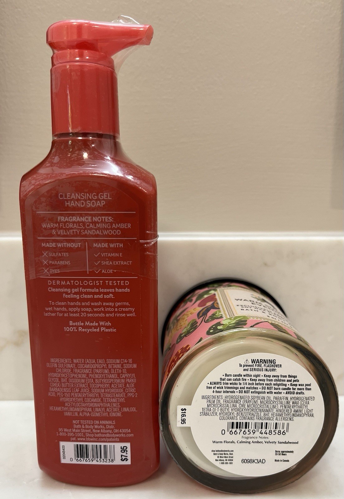 Bath Body Works Cleansing Gel Hand Soap & Single wick candle WARM SUMMER EVENING