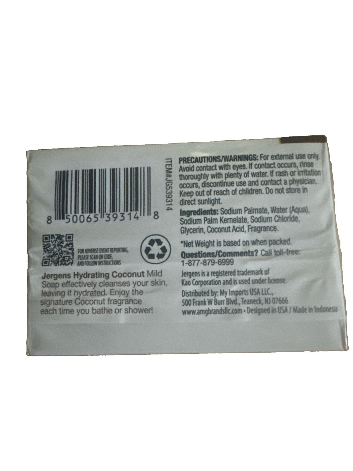 (6) Jergens Mild Coconut Bar Soap. 12Bars Total, 3 Ounces Each