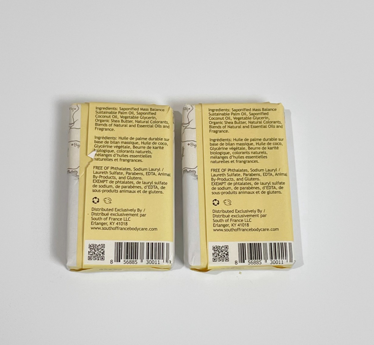 South of France Lemon Verbena French Milled Travel Size Bar Soap 1.5 oz (x2)