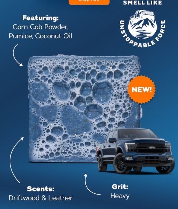 NEW SCENT!! 2 PACK Dr Squatch F-150 TOUGH SCRUB FORD Limited Edition Bar!