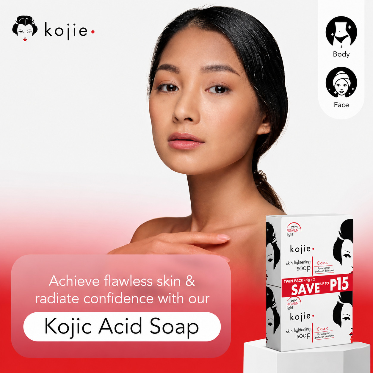 Original Kojic Acid, Dark Spot Remover Bar Soap with Coconut & Tea Tree Oil