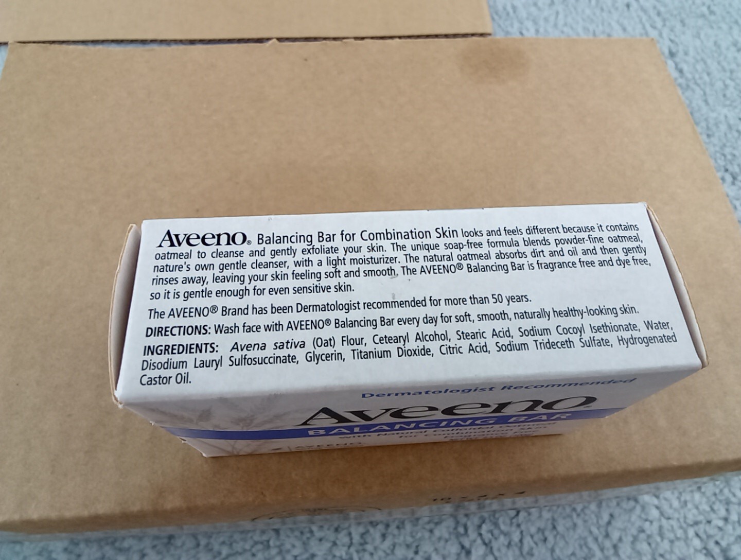 1 New Aveeno BALANCING bar Natural Colloidal Oatmeal Combination Soap Bar 3.5oz