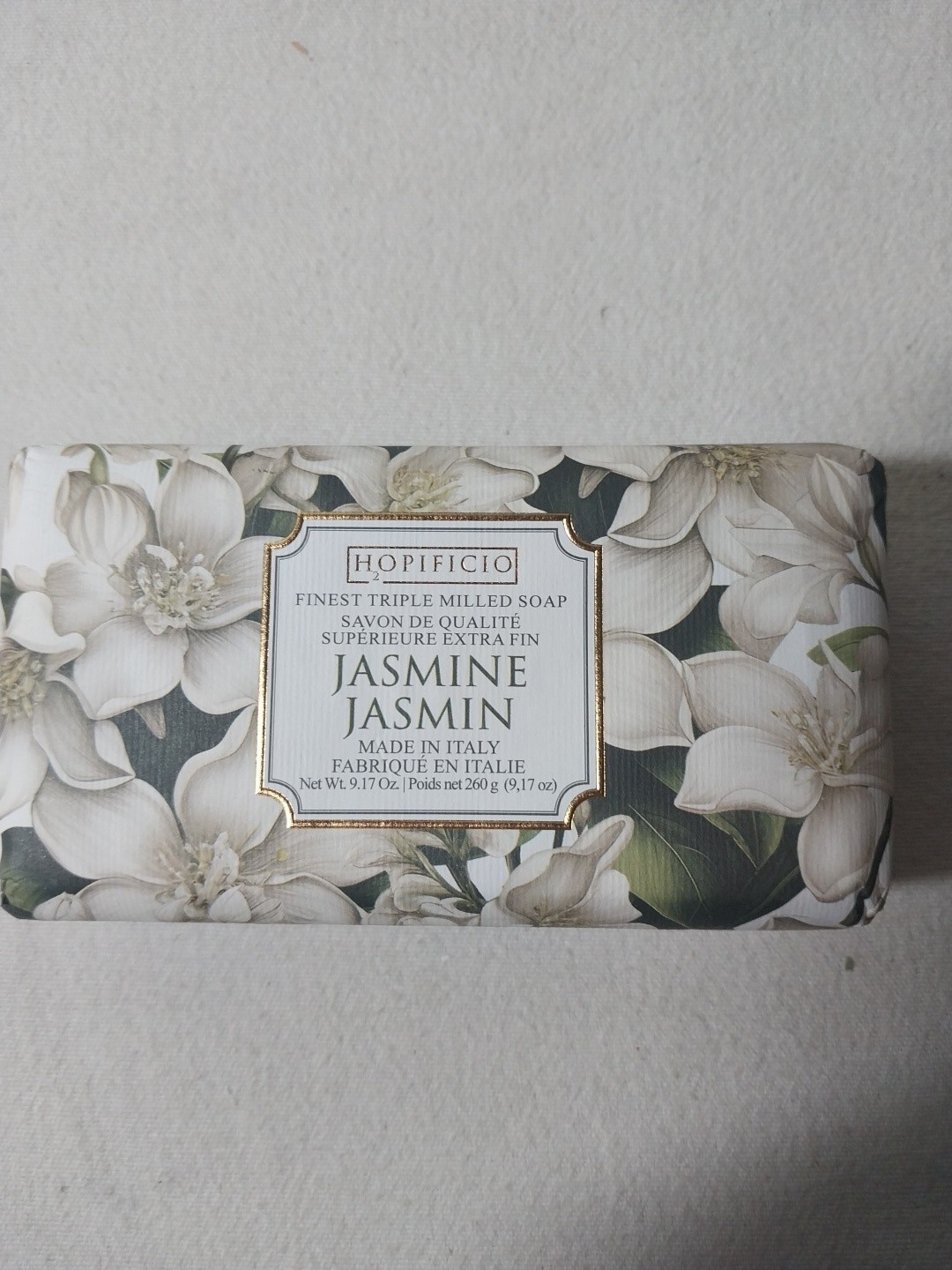 Hopificio Italian Luxury Bath Bar Soap Jasmine Jasmin scented 9.17 oz