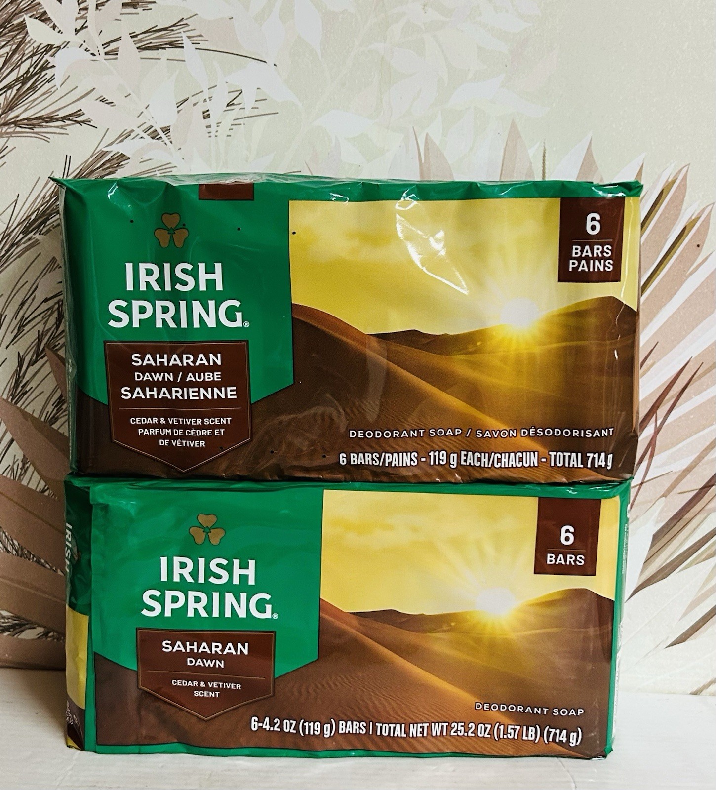 2-Pack Irish Spring ~ Cedar & Vetiver Deodorant Bar Soap 12 Bars 4.2 oz Each