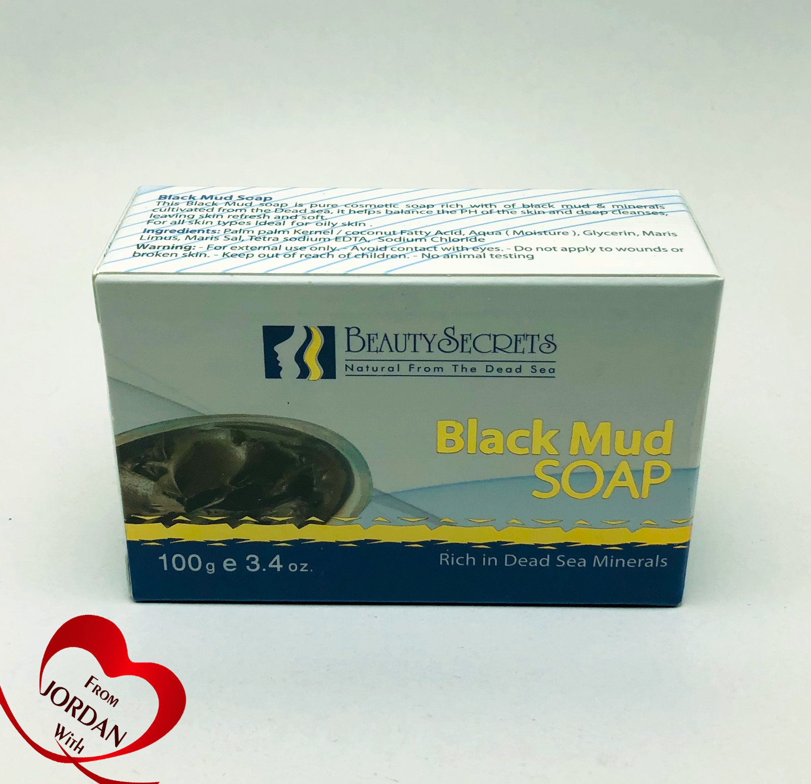 Natural Black Mud Soap Bar, Rich In Nourishing Cleaning Dead Sea Minerals 100 gm