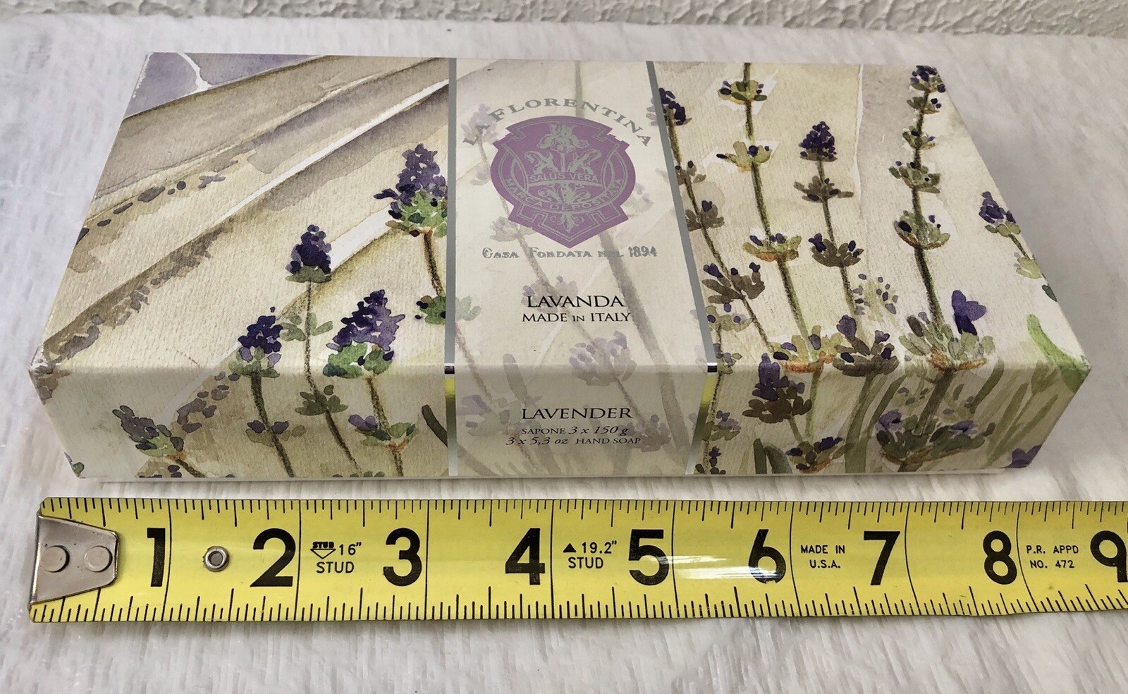 La Florentina Soap Lavender ITALY 2 X 5.3 Ounce Bars Lavanda Open Box Two Soaps