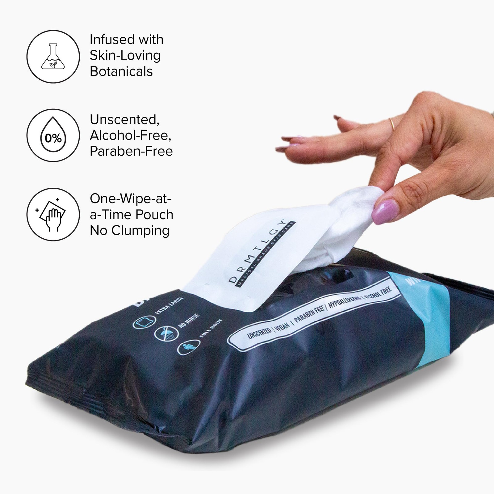 Body and Face Shower Wipes for Women and Men – 45 Wipes. XTRA Large Biodegrad…