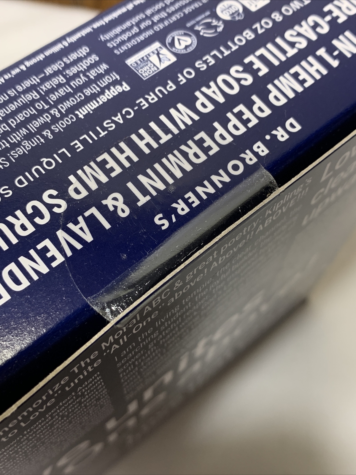 Dr Bronners Organic Liquid Soap Gift Set Peppermint Lavender Scrub Pad