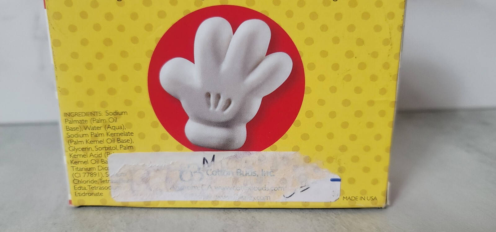 Disney Mickey Mouse SOAP Glove Shaped Fragrance Free White Collect Bar NEW