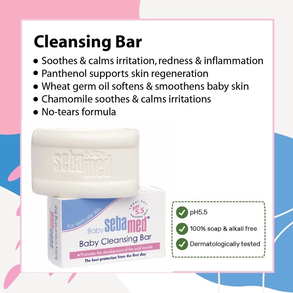 Sebamed Baby Cleansing Bar Soap 100 gm Malaysia Original x 1