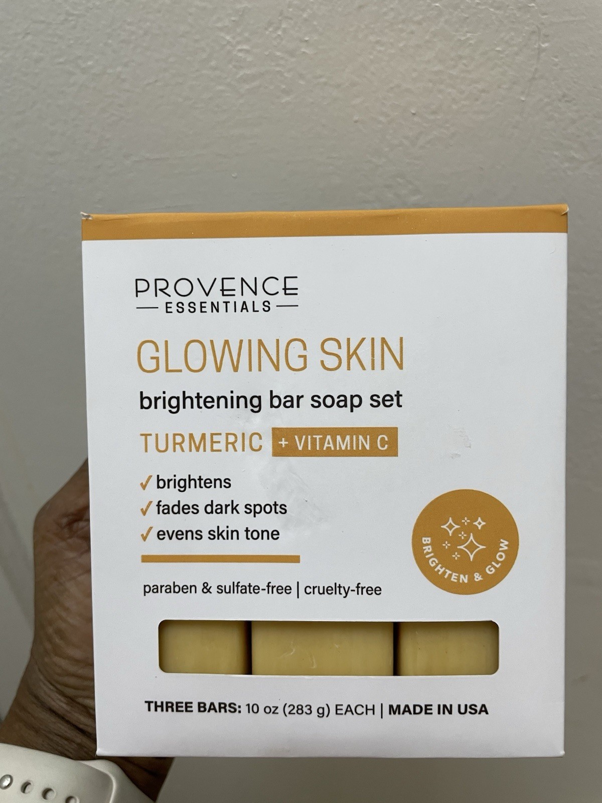 Provence Essentials Brightening Bar Soap Set Turmeric Vitamin C 3x10oz