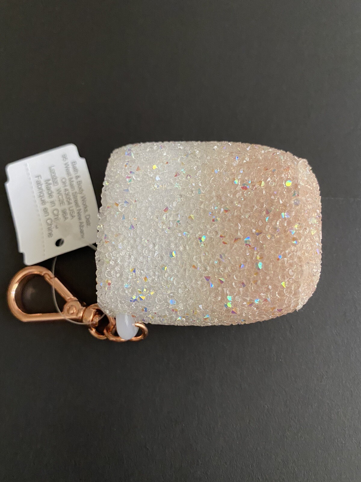 Bath & Body Works PEACH OMBRE CRYSTAL GEM Pocket *Bac Holder Sleeve Bag Clip NWT