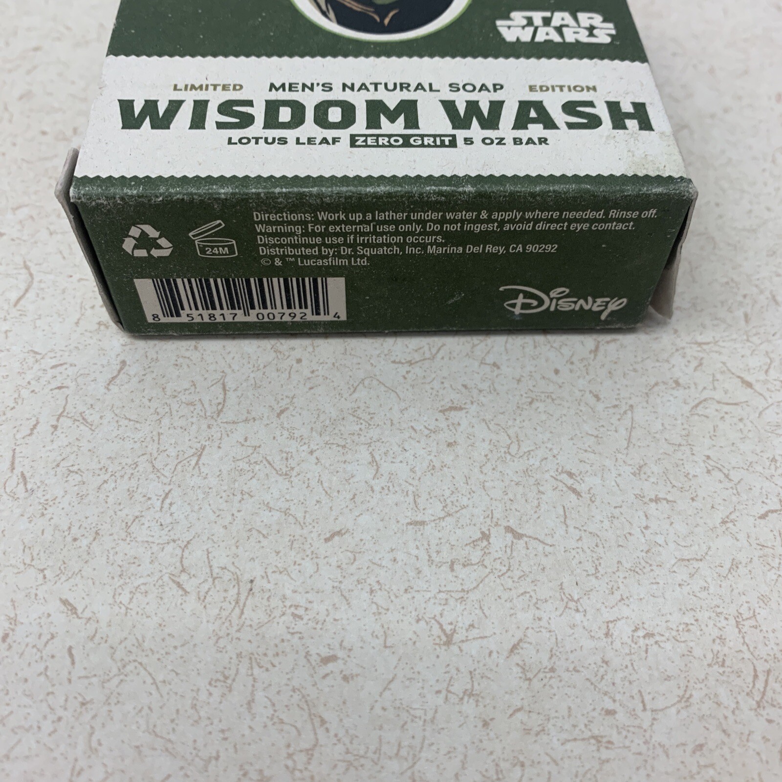 Star Wars Yoda DR. Squatch Soap 5oz Bar Disney Limited Edition Collectible Rare