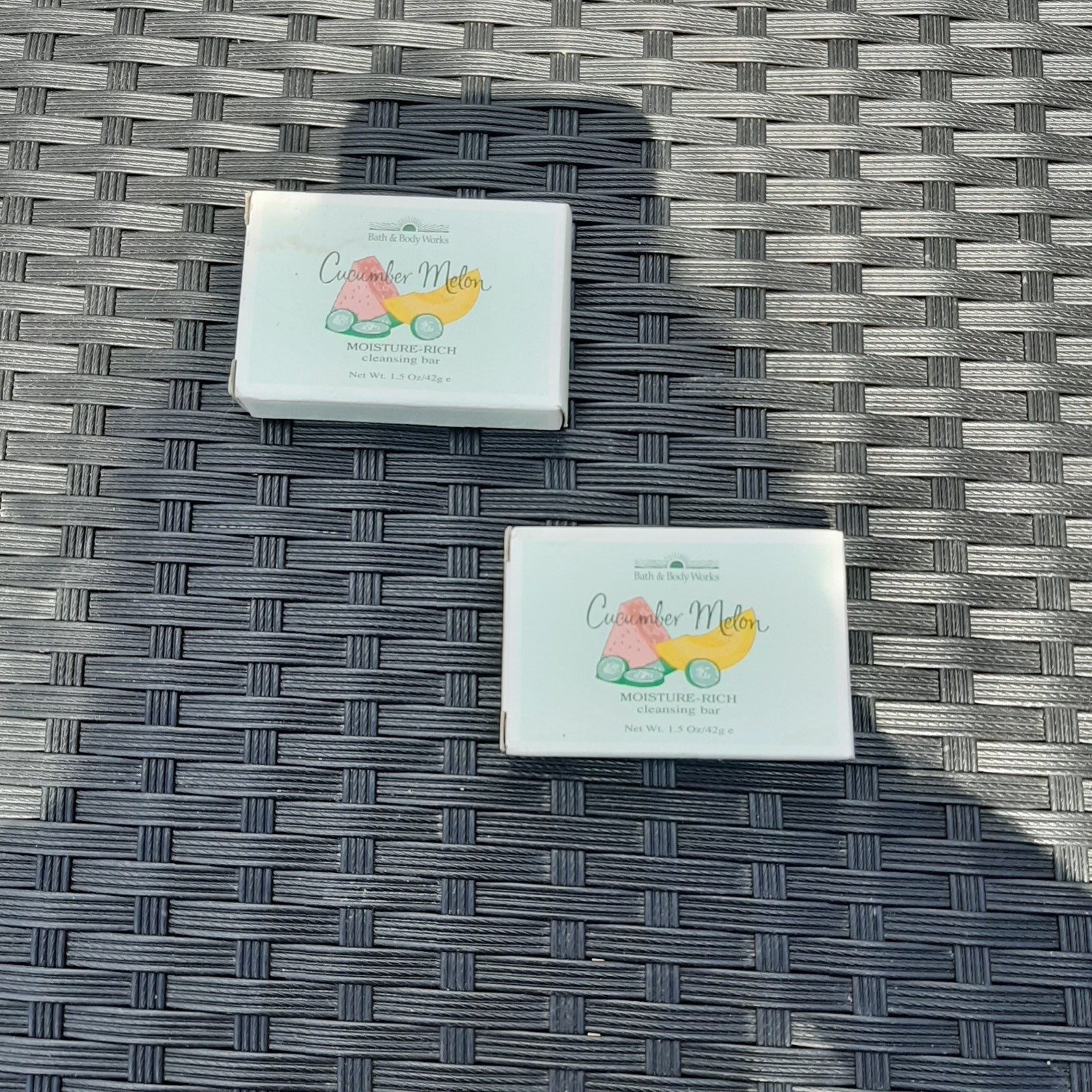 Bath & Body Works Cucumber Melon Moisture Rich Cleansing Bars 1.5oz NOS Lot of 2