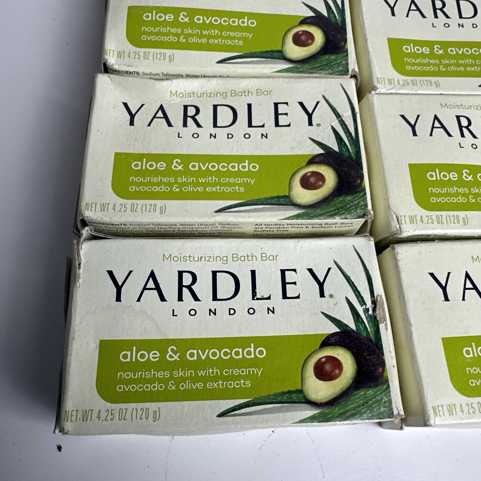 Yardley London Naturally Moisturizing Bath Bar Aloe & Avocado 4.25oz Pack of 12