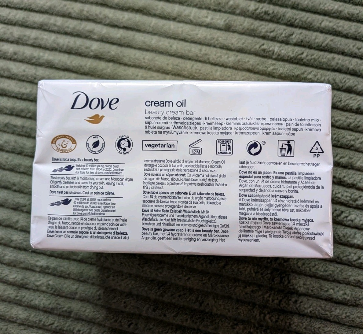Dove NOURISHING Cream Beauty Bar Soap Moroccan Argan Oil 4 Pack 100g