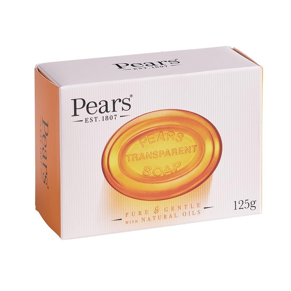 Pears Transparent Soap Bar 125g Pure & Gentle Amber Natural Oils Mint Lemon Pack