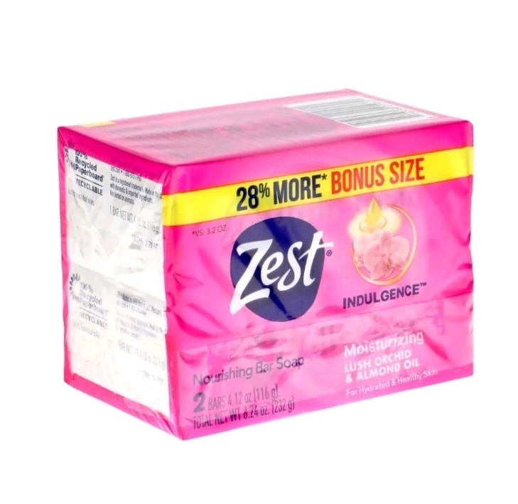 (5) PKs 10 BARS ZEST Moisturizing Lush Orchid & Almond Oil Soap Bars 4.12oz EA